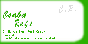 csaba refi business card