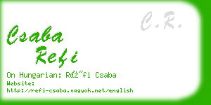 csaba refi business card